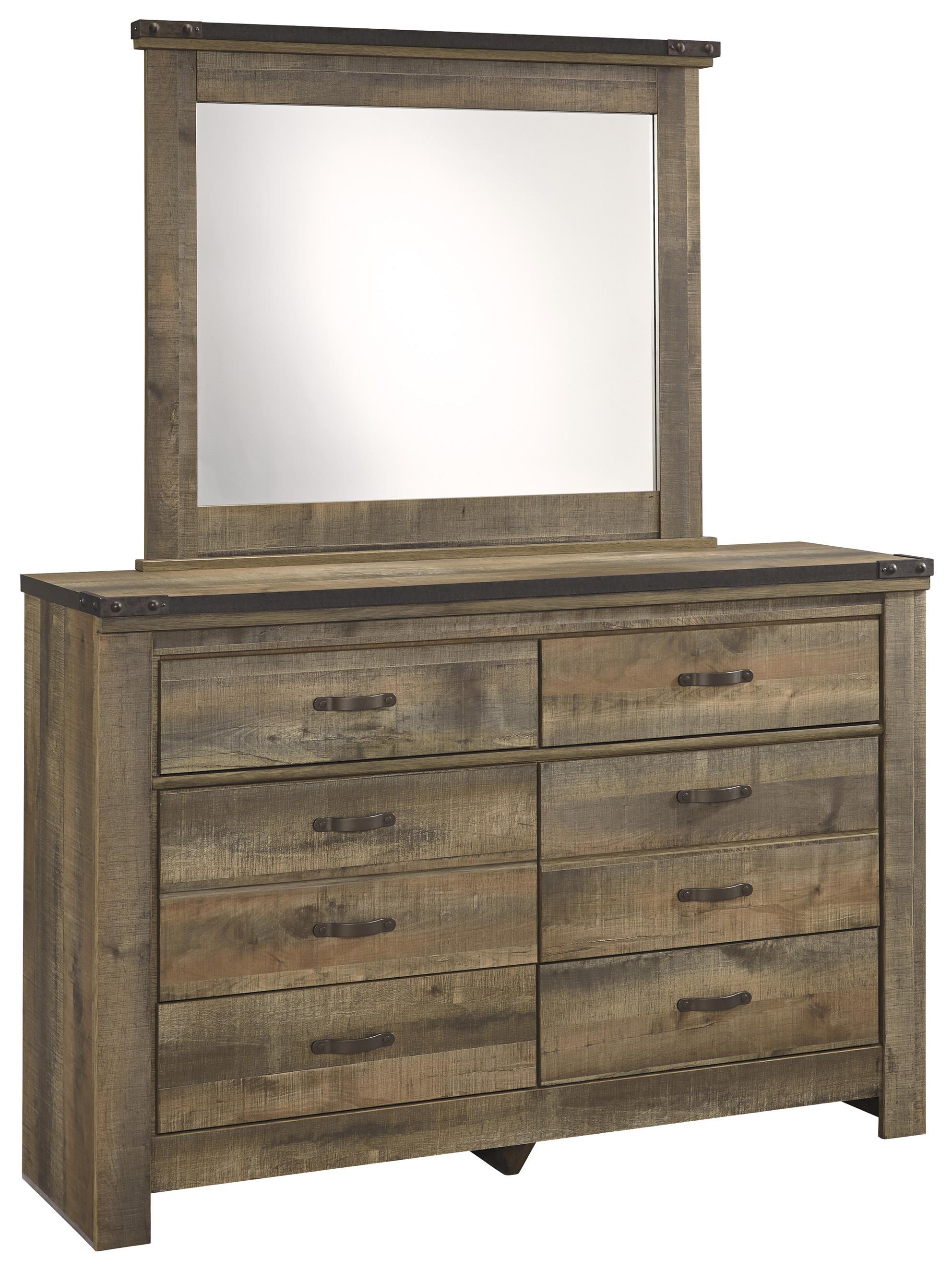 Signature Design by Ashley Trinell 563446028 Rustic Bedroom Mirror with